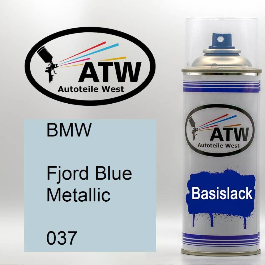 BMW, Fjord Blue Metallic, 037: 400ml Sprühdose, von ATW Autoteile West.